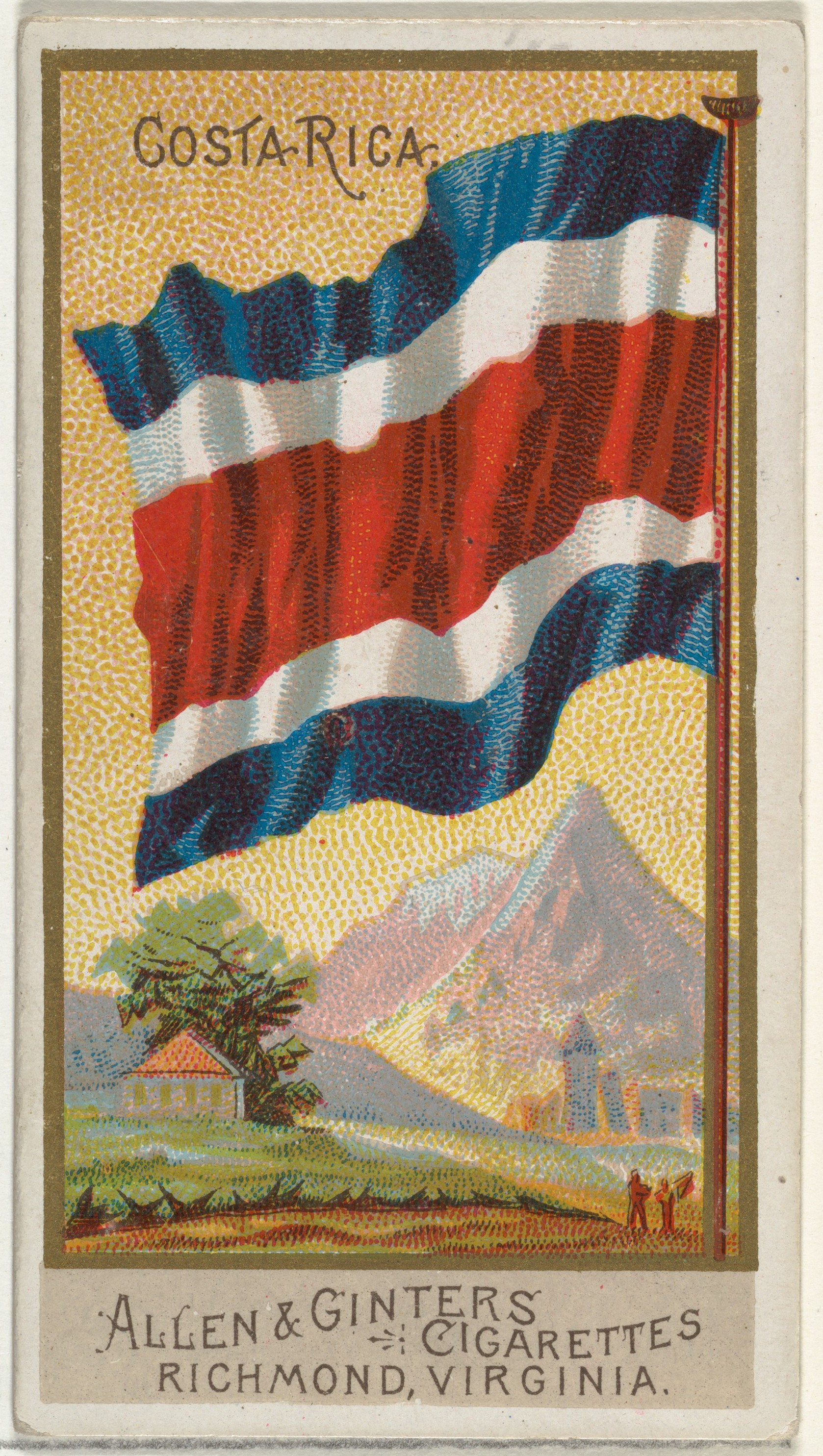 Vintage Costa Rica Flag Cigarette Card