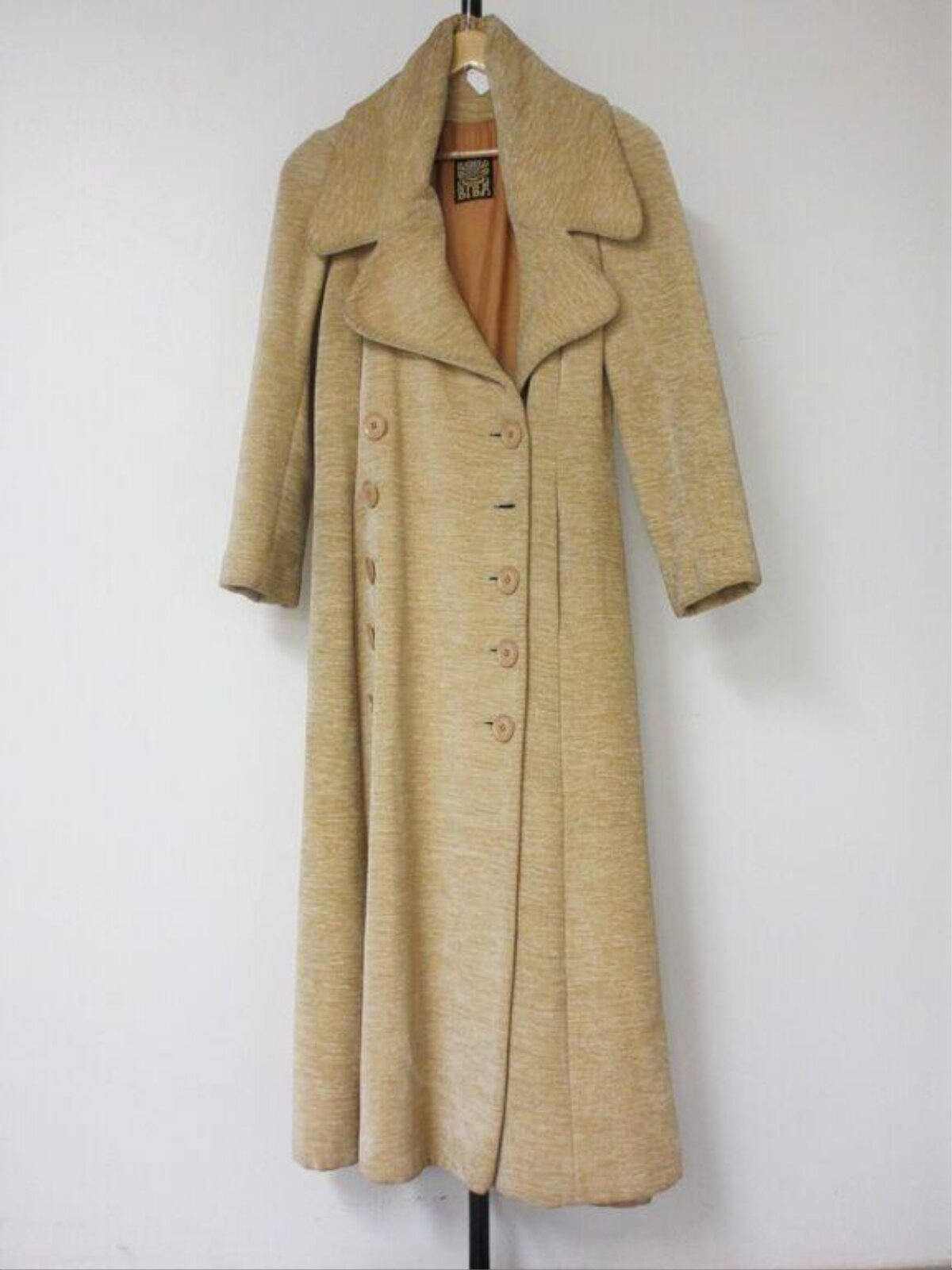 Beige Double-breasted Long Coat