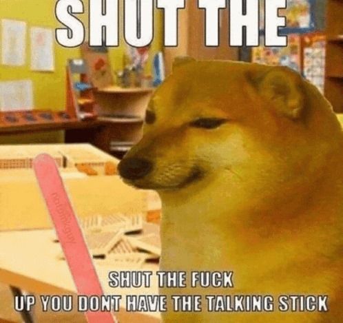 Cheems Talking Stick Meme