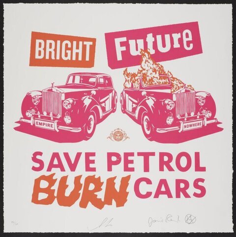 Save Petrol Burn Cars Protest Art