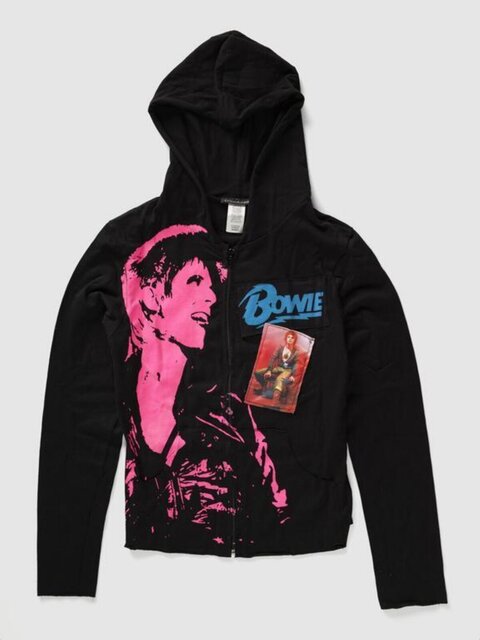 David Bowie Printed Zip-up Hoodie