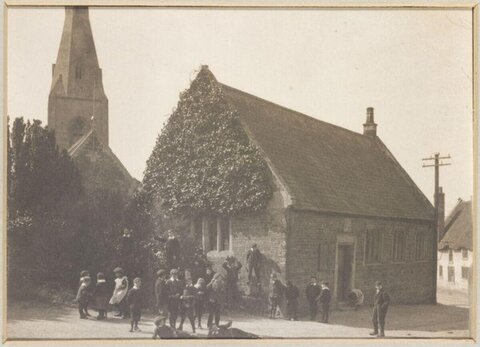 Old Photo of Children Outside Village School