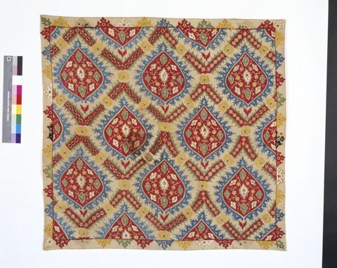 Antique Geometric Pattern Embroidered Textile