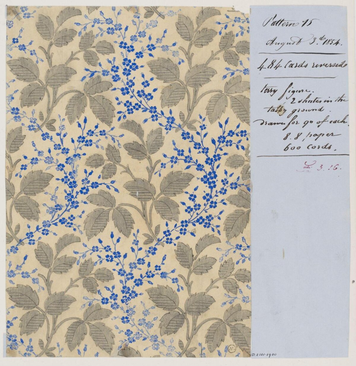1854 Hand-drawn Floral Textile Pattern