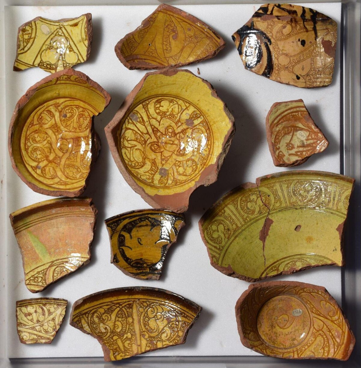 Ancient Yellow Glaze Pottery Shards