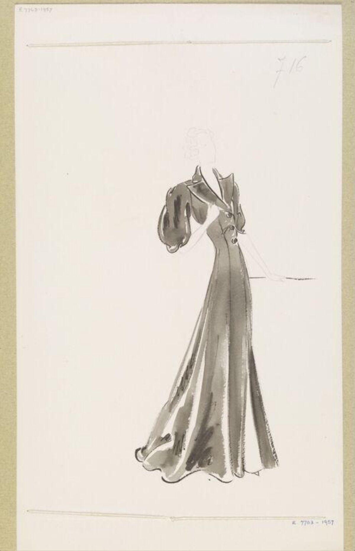 Vintage Long Gown Fashion Sketch