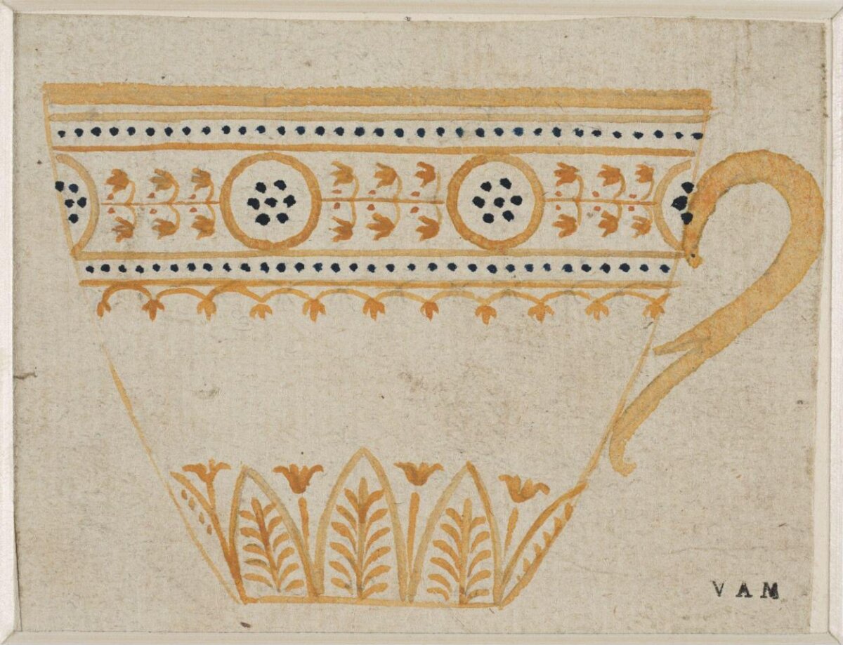 Decorated Cup Design Sketch
