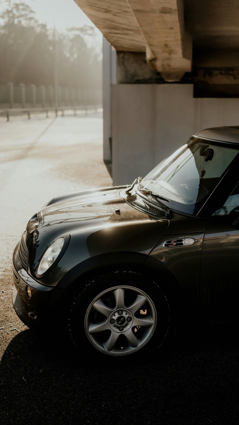 Dark Mini Cooper S Under Overpass
