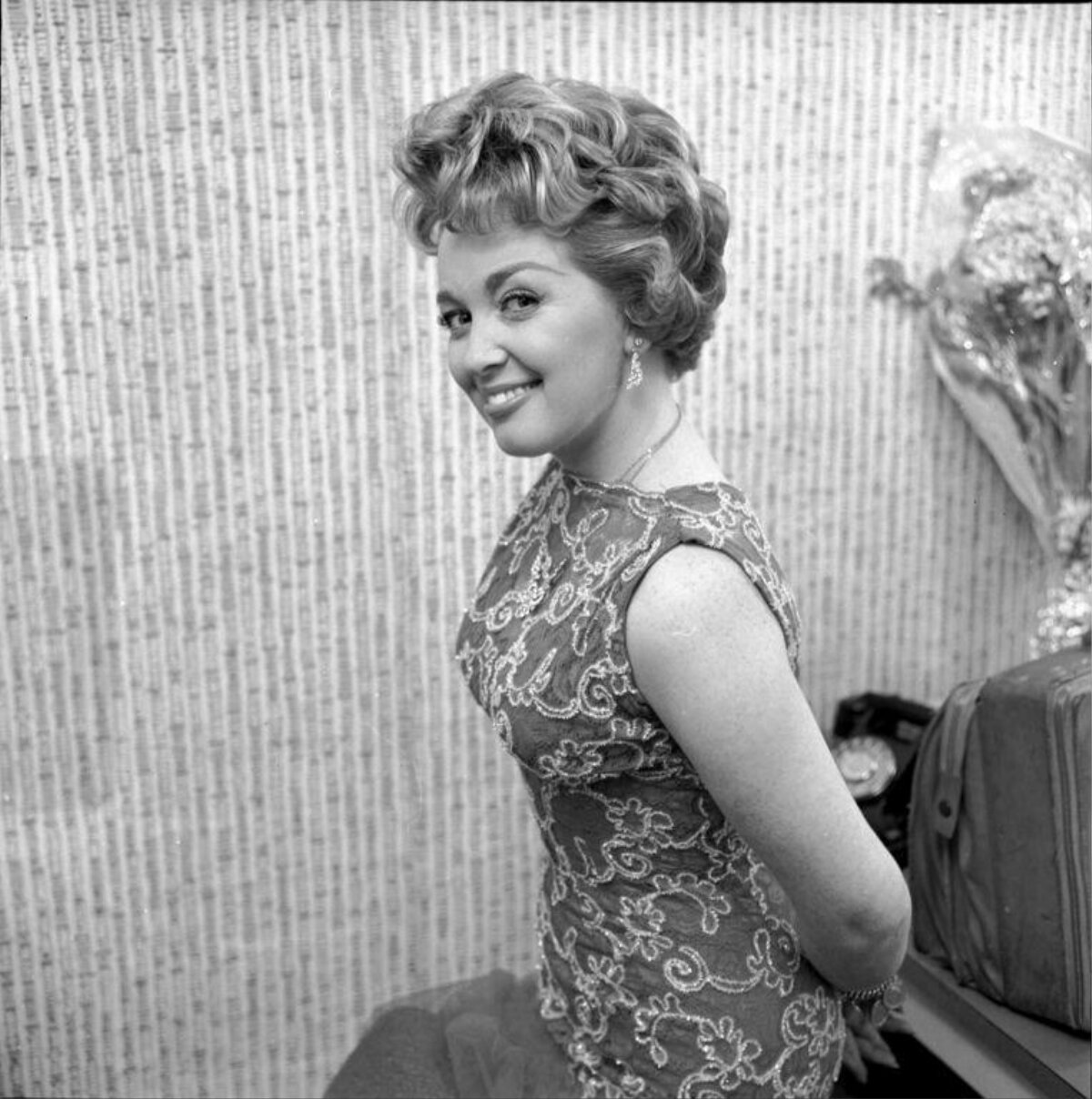 Smiling Vintage Woman In Formal Dress