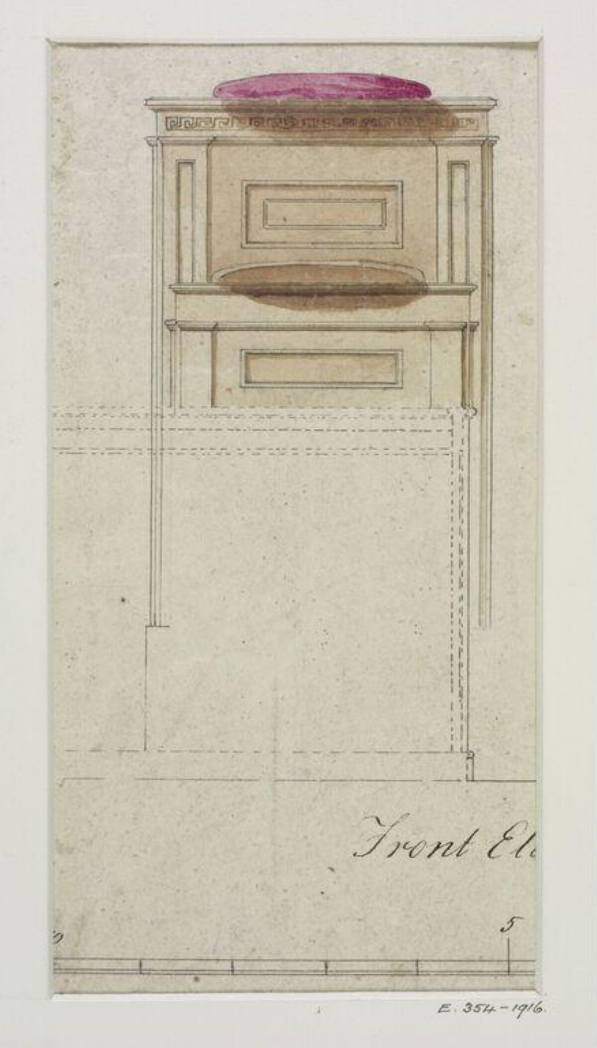 Front Elevation Drawing of a Cabinet