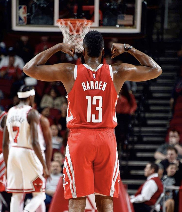 James Harden Flexing During NBA Game