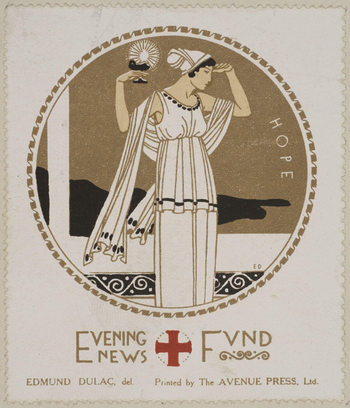 Vintage Hope Red Cross Charity Stamp