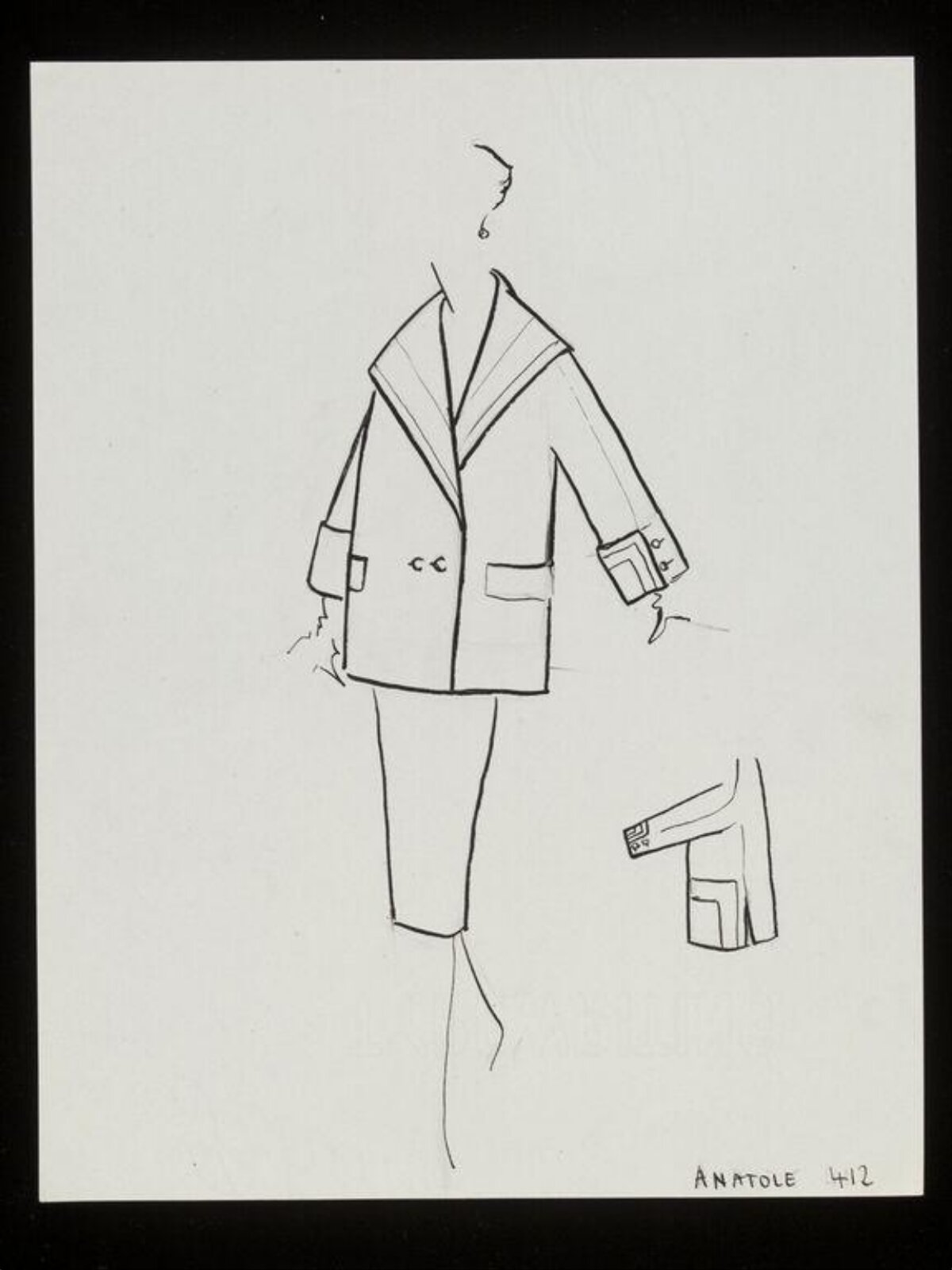 Vintage Women's Suit Fashion Sketch