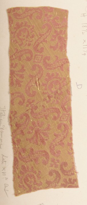 Antique Italian Damask Fabric Swatch