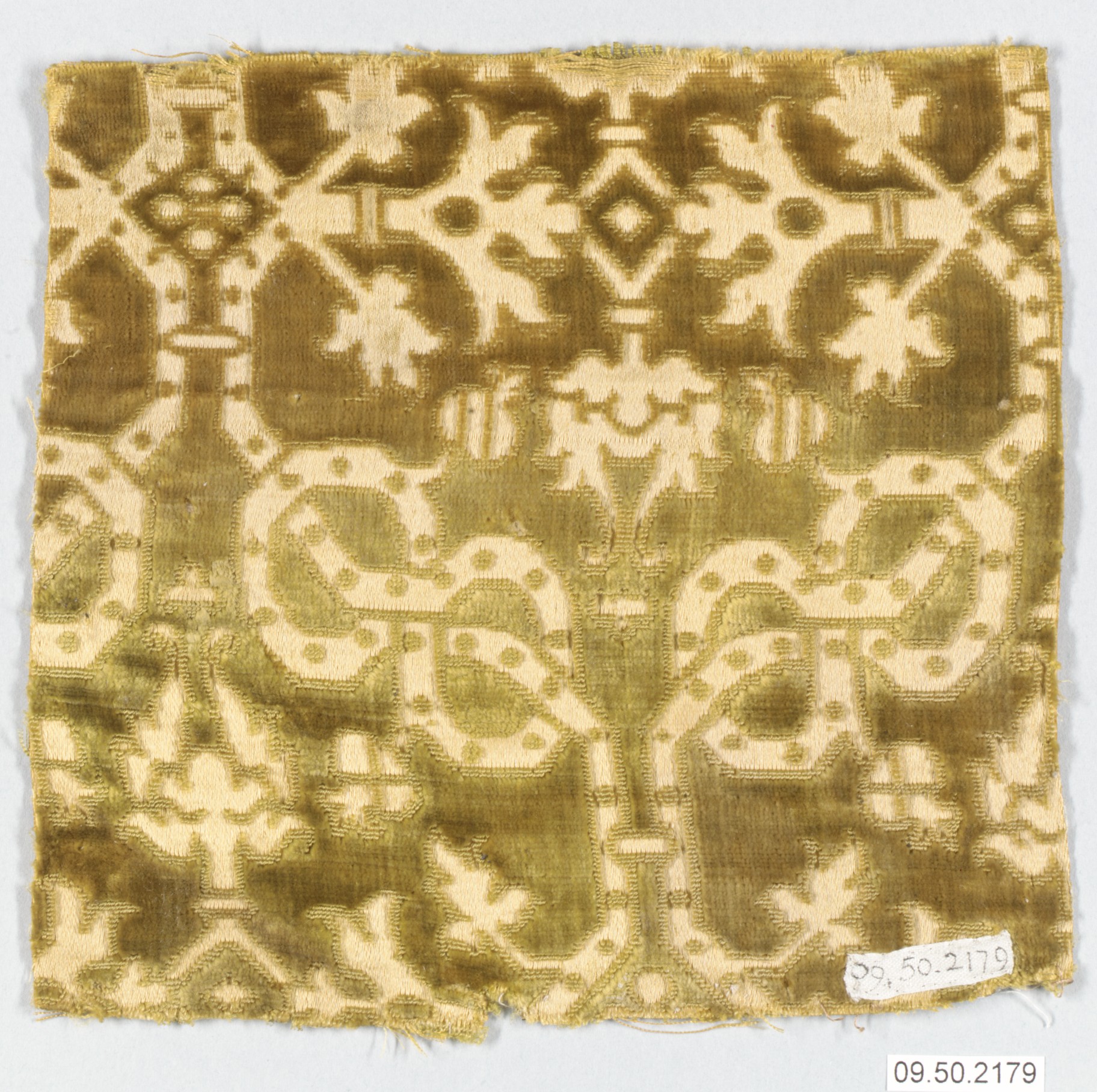 Antique Patterned Velvet Textile Fragment