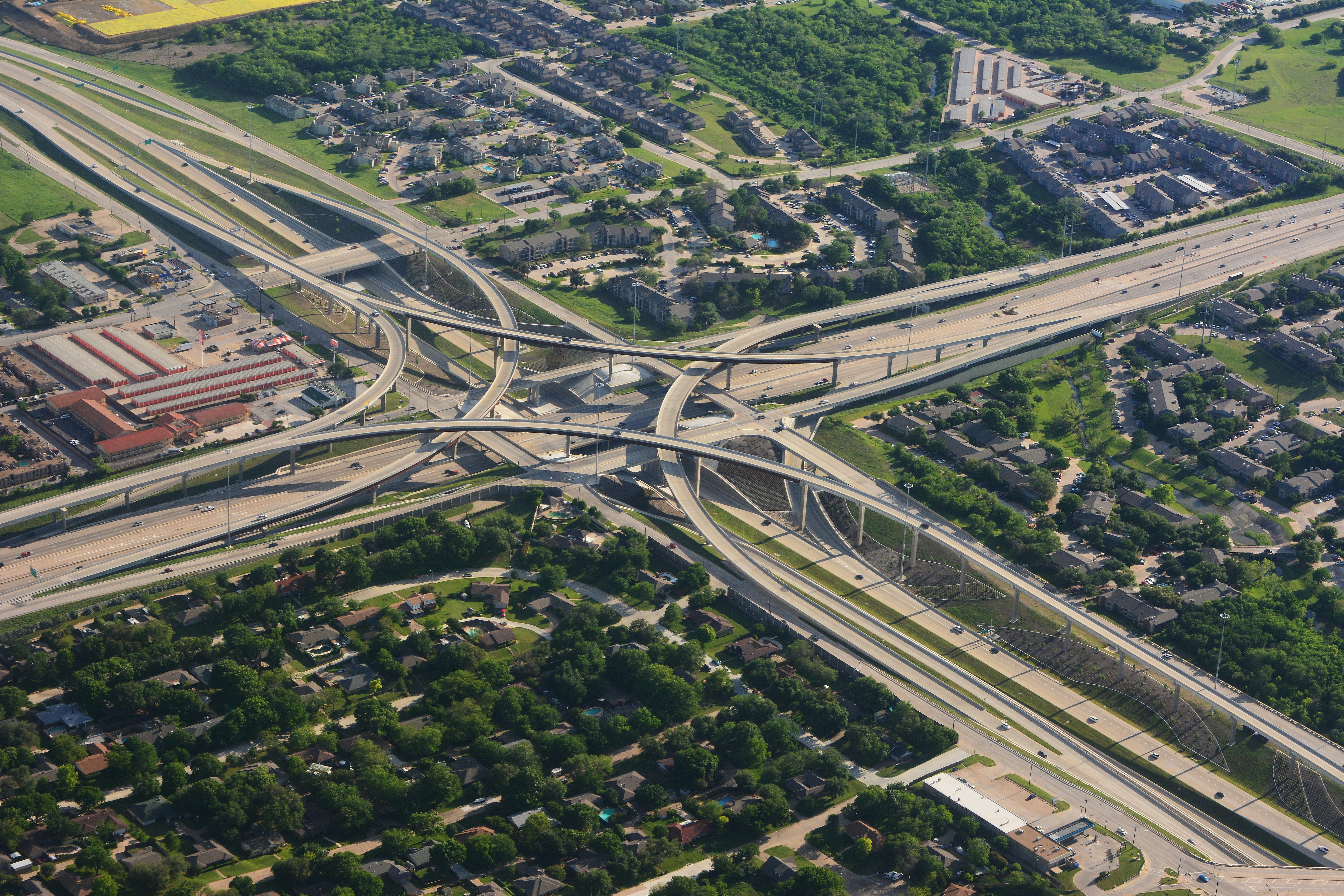 Aerial View of Highway Interchange