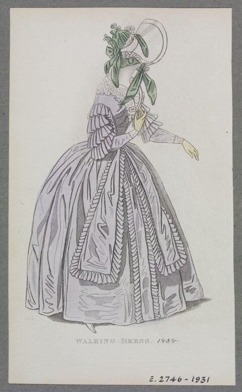 1838 Walking Dress Fashion Illustration