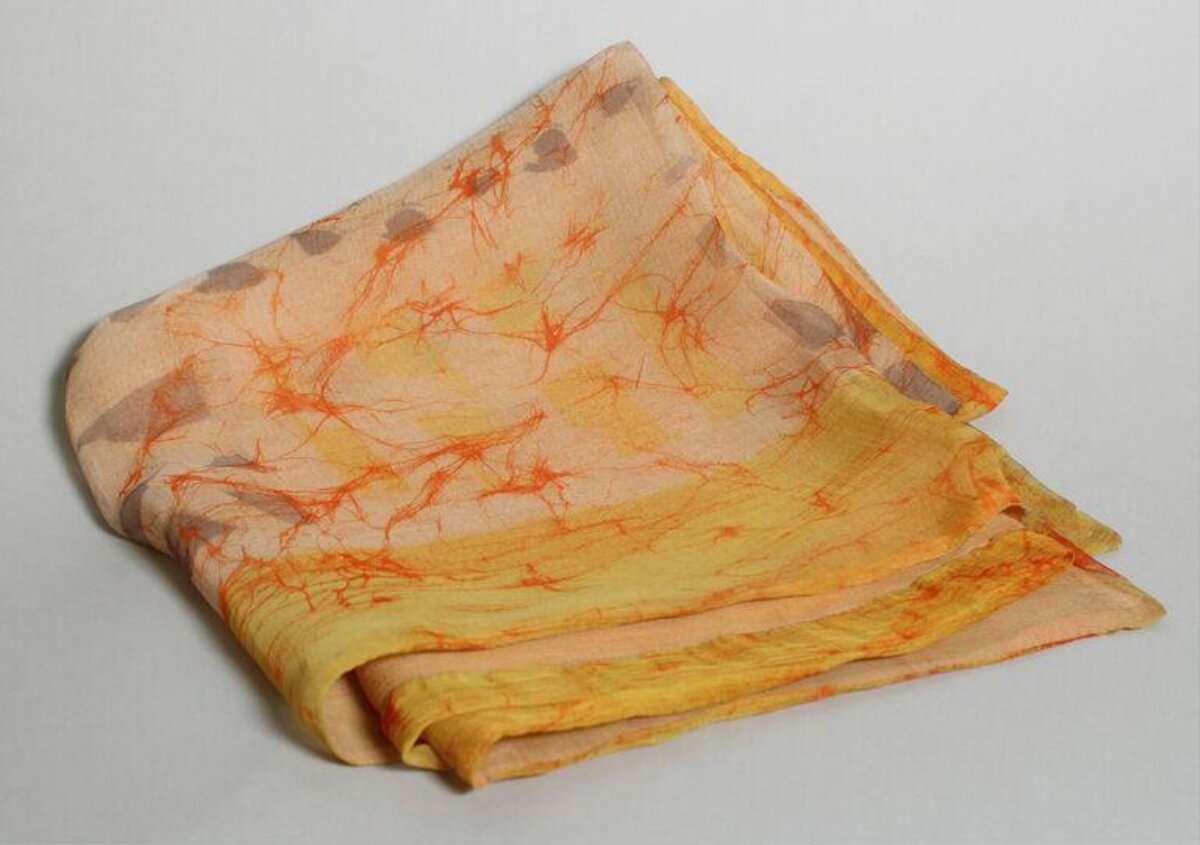 Folded Warm-toned Patterned Scarf