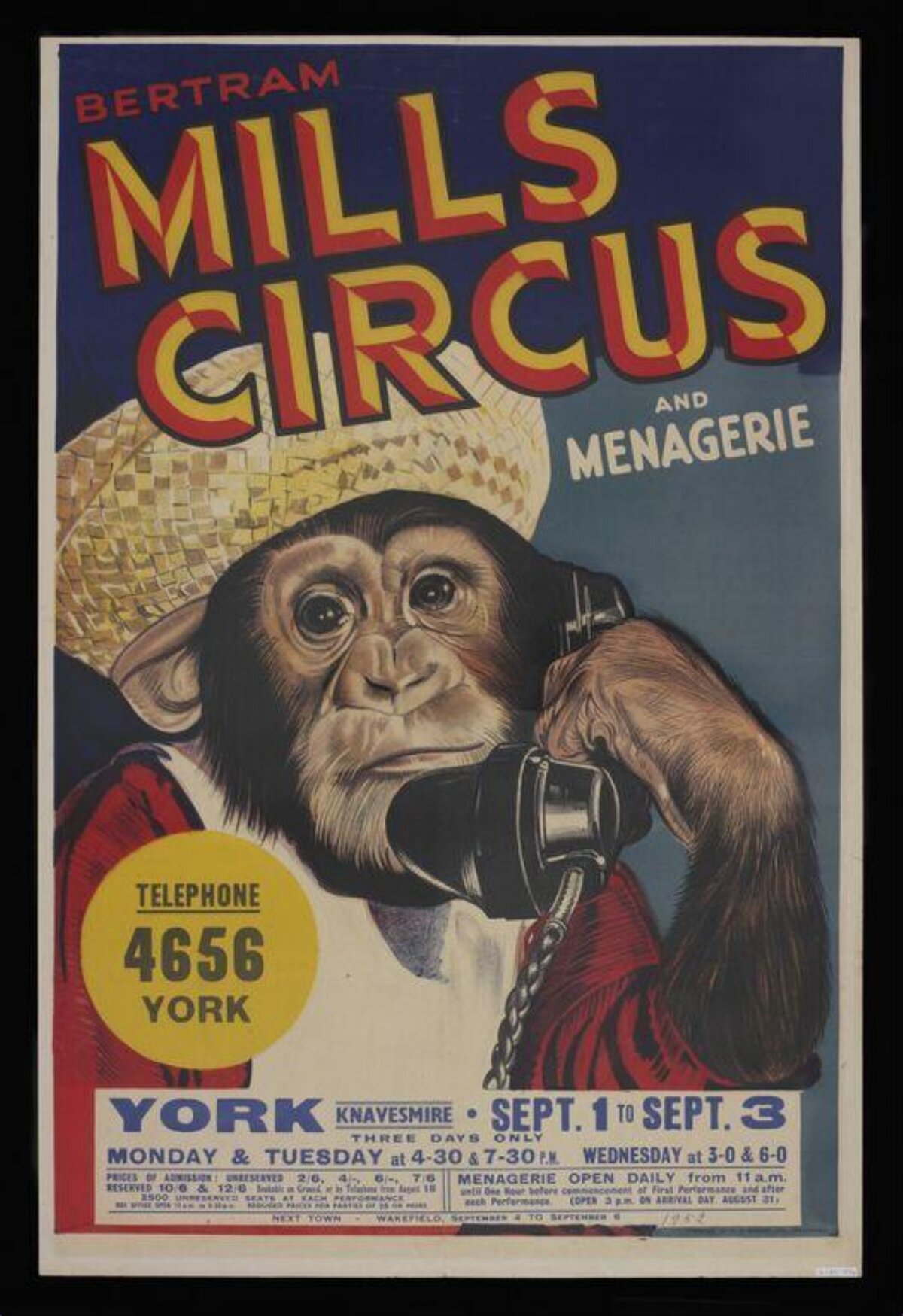 Bertram Mills Circus Vintage Poster