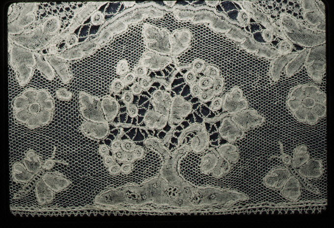 Vintage Handmade Floral Lace Panel