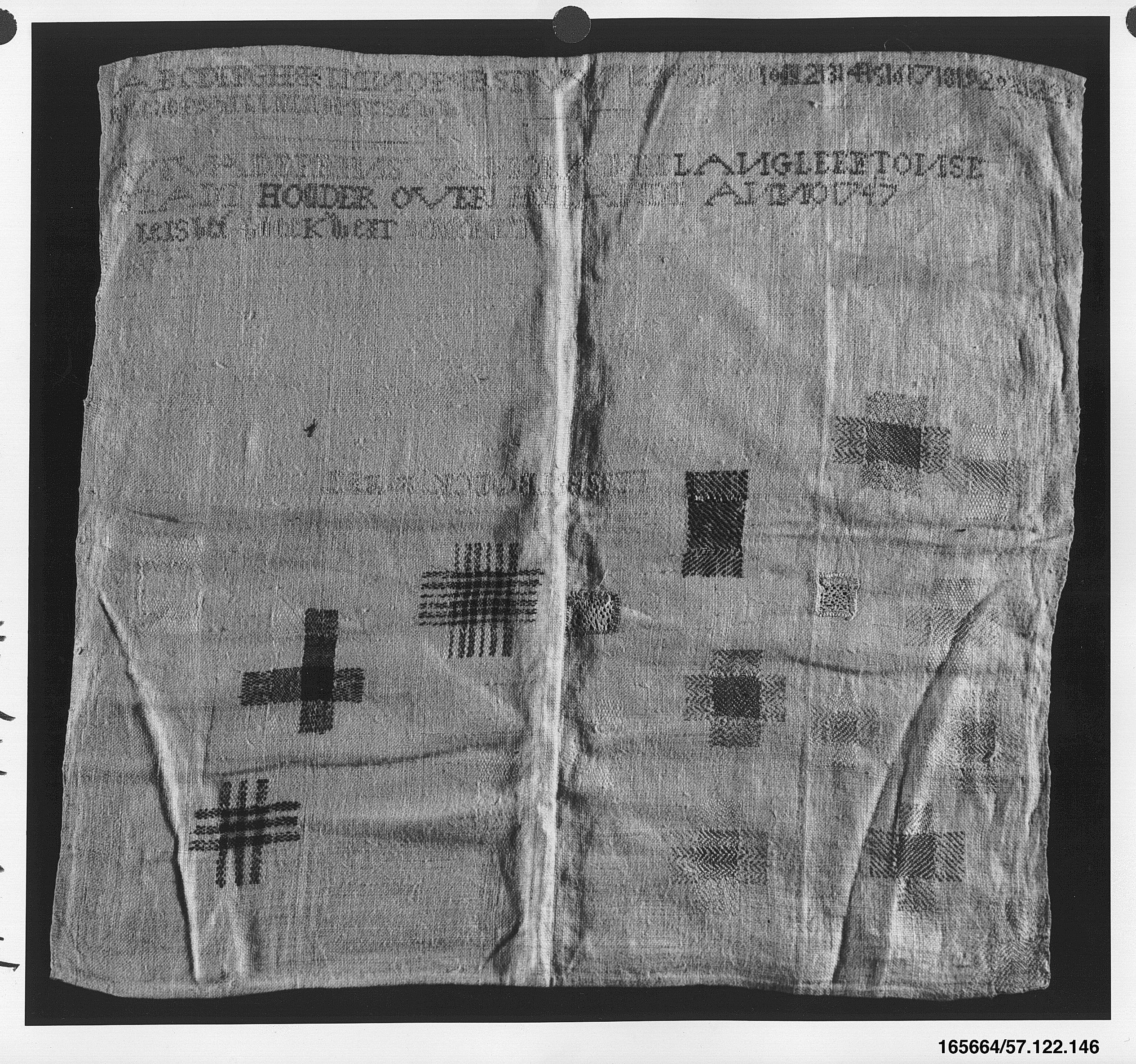 1747 Embroidered Darning Sampler