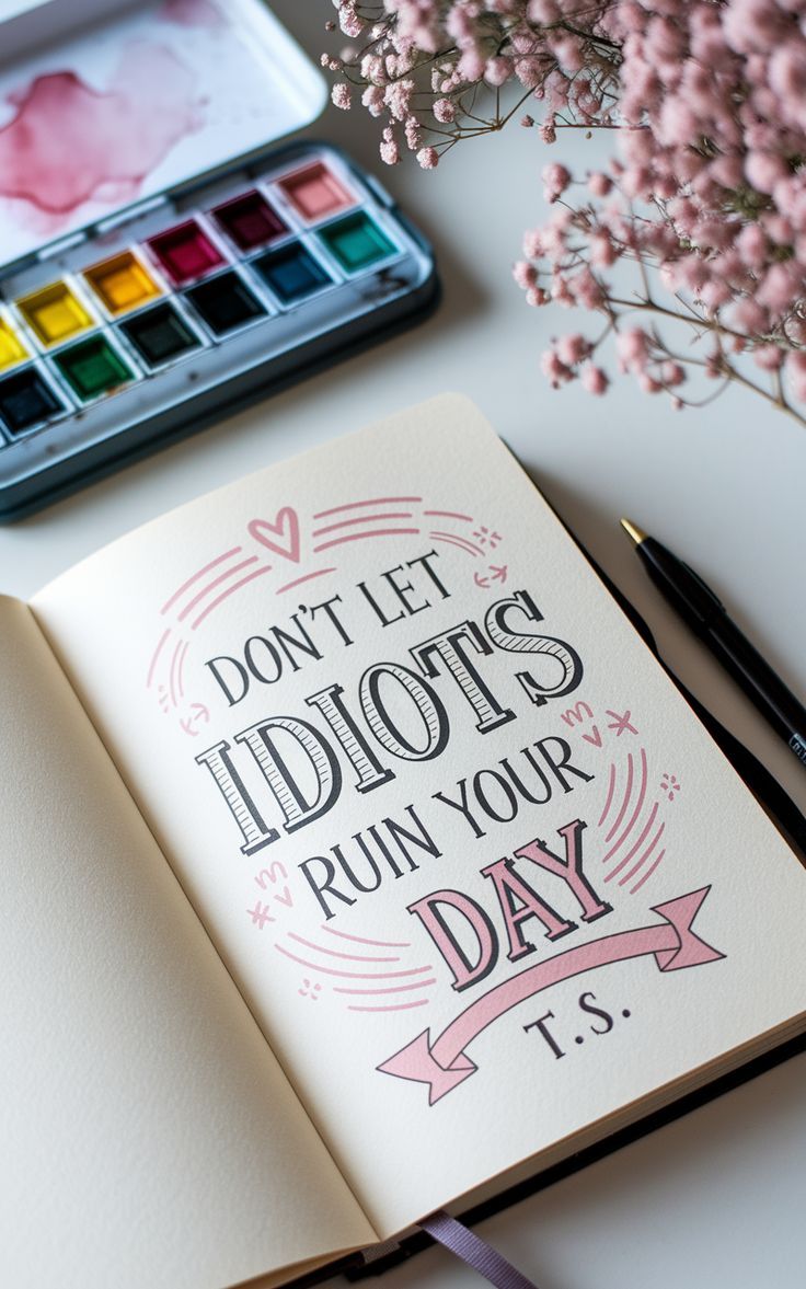 Hand Lettered Inspirational Quote in Notebook