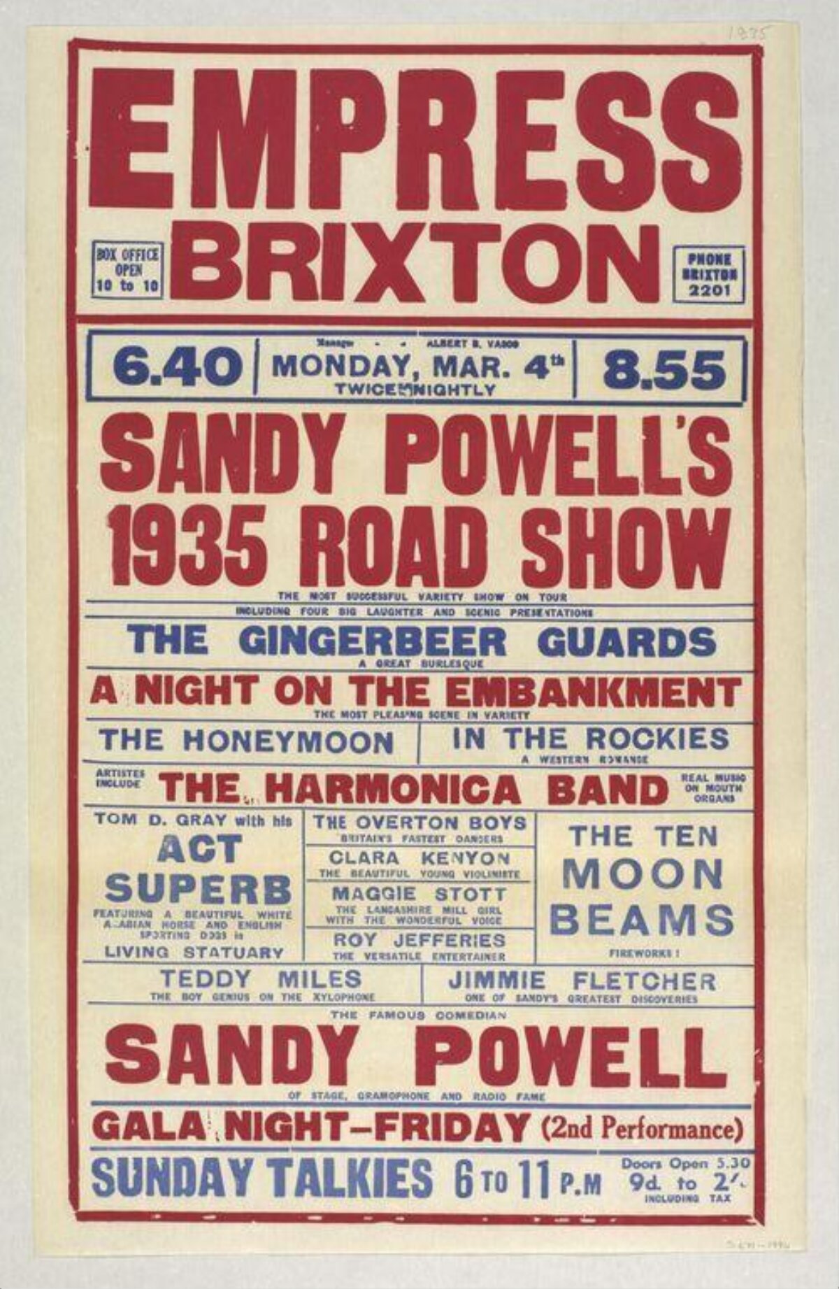 Empress Brixton 1935 Road Show Poster