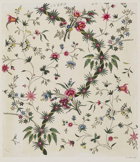 Antique Textile Floral Pattern Design