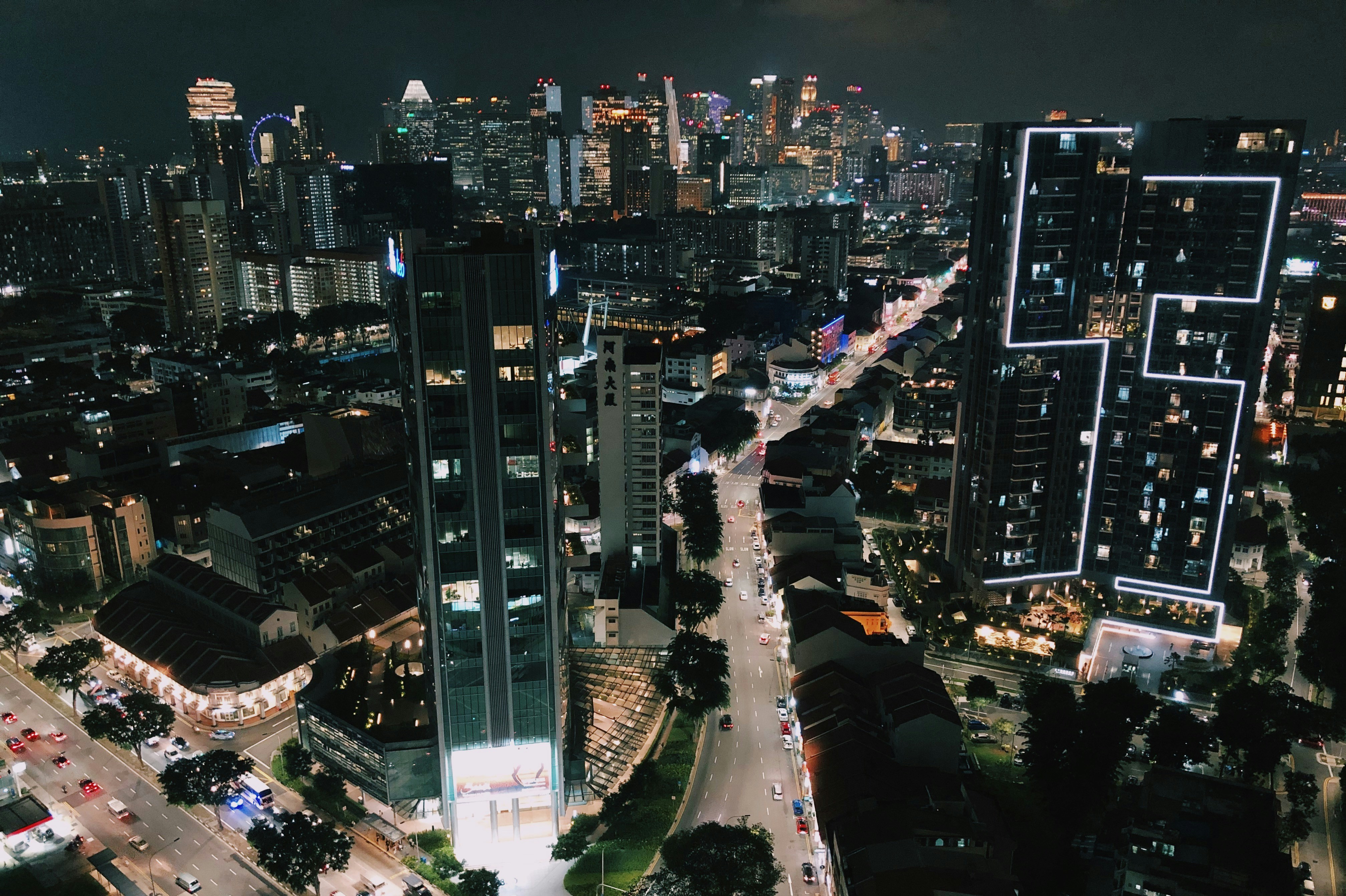 Singapore City Night View