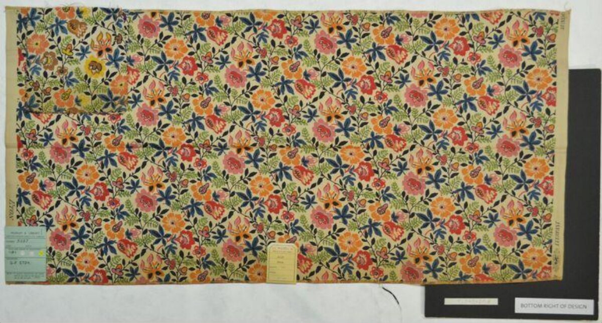 Vintage Floral Printed Textile Sample