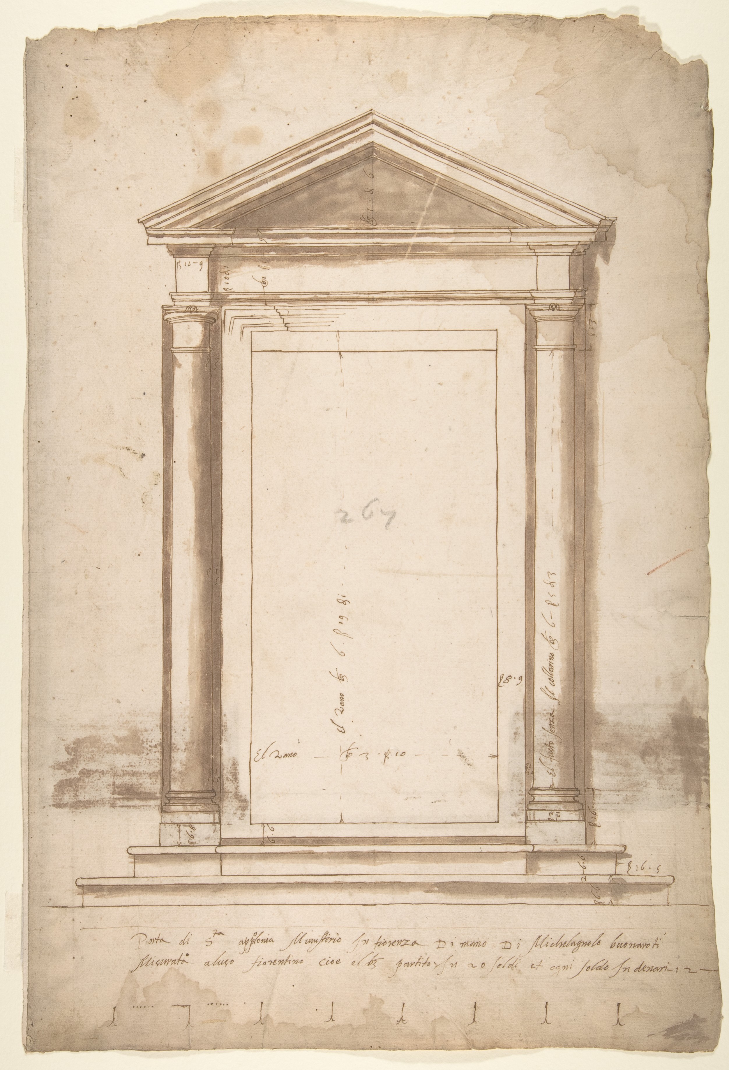 Architectural Sketch of Classical Portal