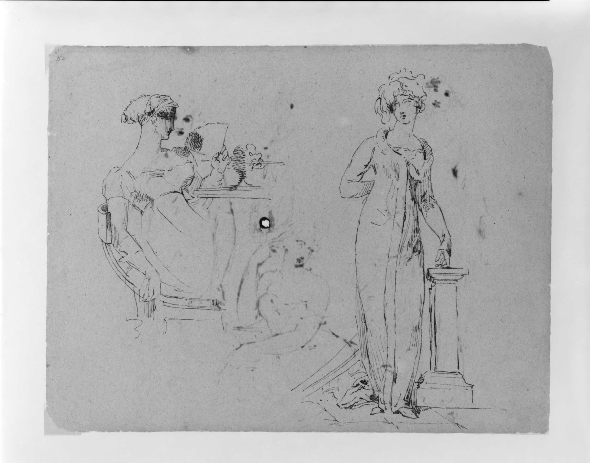 Sketches of Three Female Figures