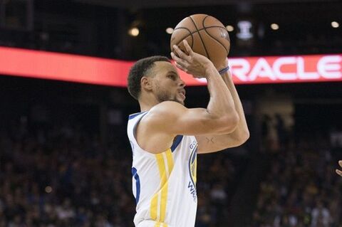 Stephen Curry Shooting a Basketball