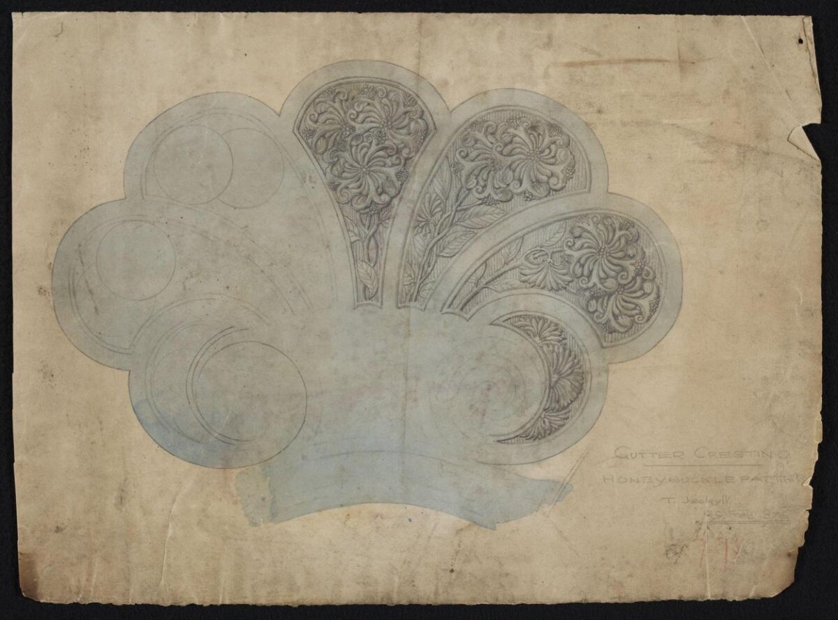 Antique Honeysuckle Gutter Cresting Sketch