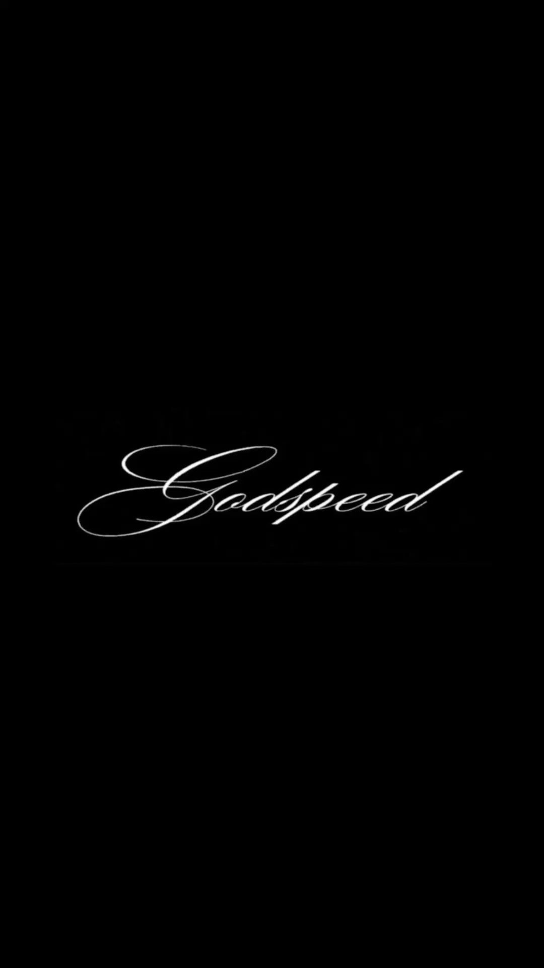 Godspeed Text on Black Background