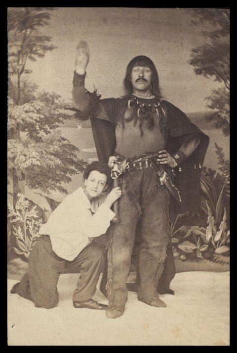 Vintage Studio Portrait of Two Men