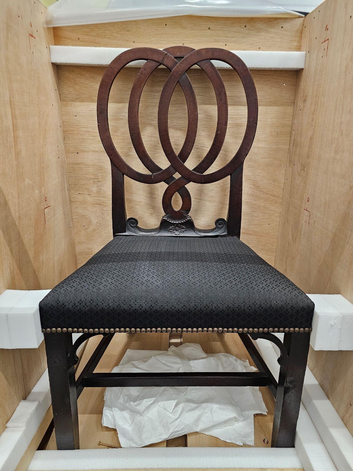 Antique Chair in Shipping Crate