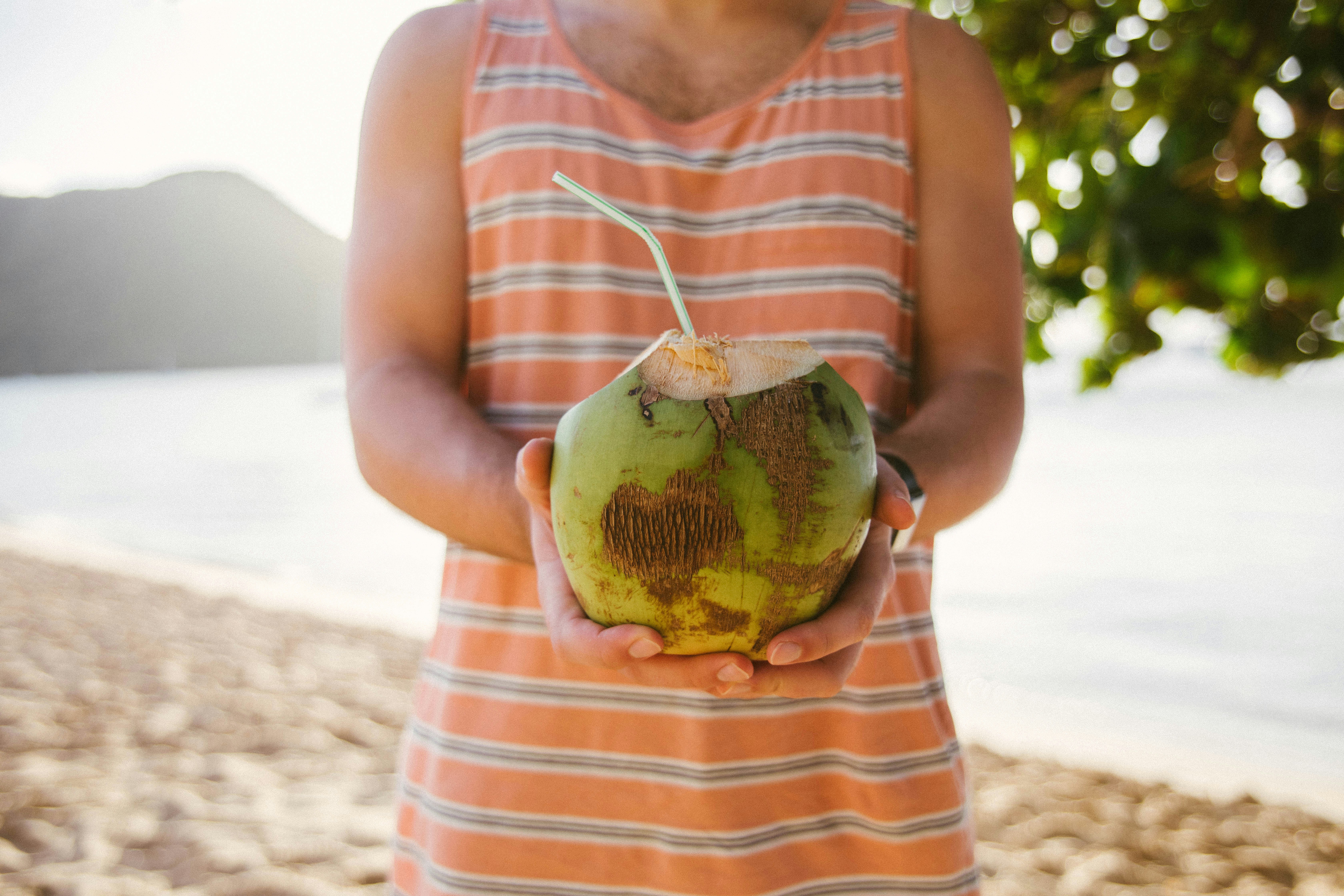 Fresh Coconut on Tropical Beach