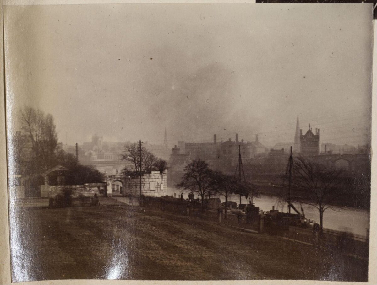 Vintage Riverfront Town View