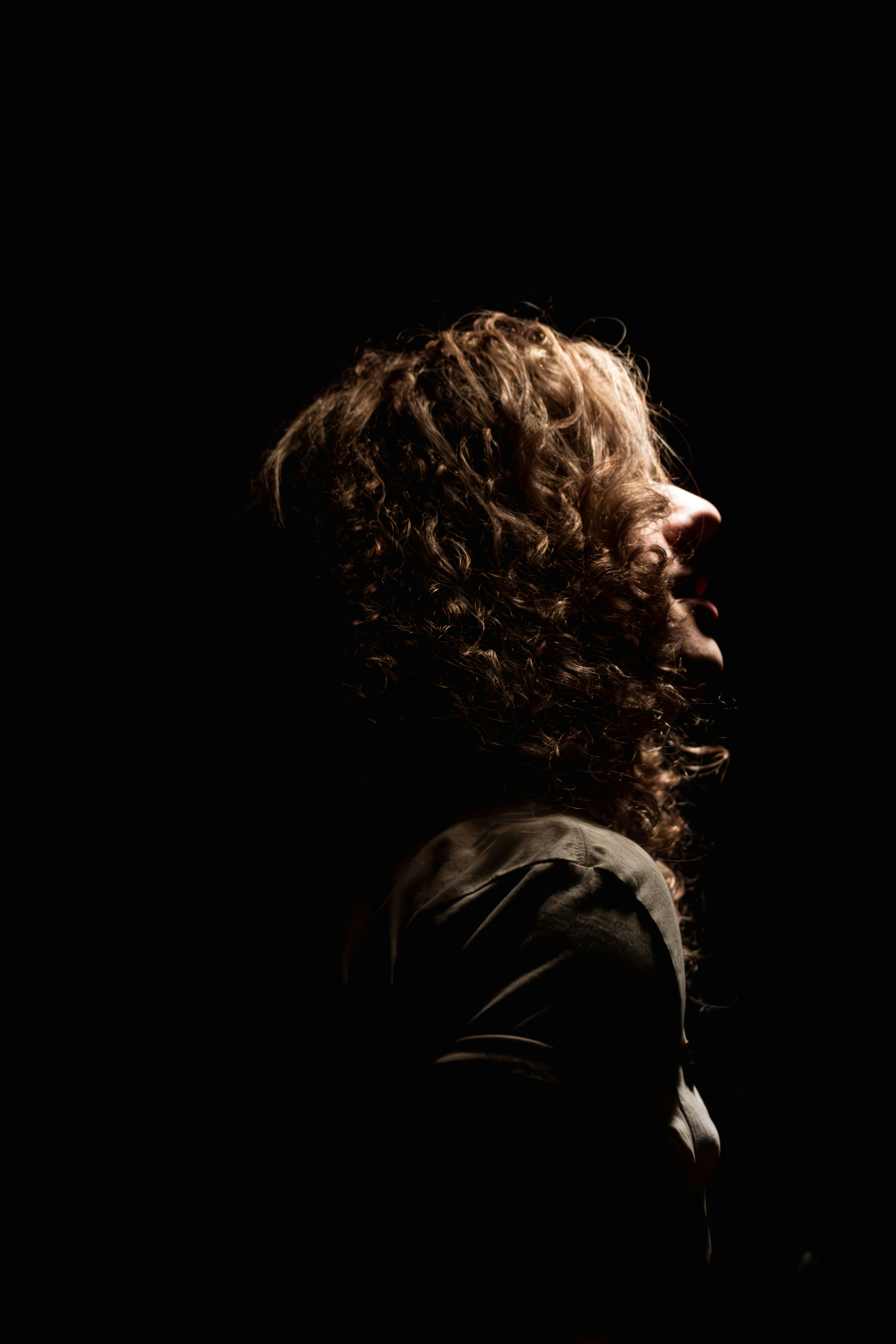 Side Profile Portrait with Curly Hair