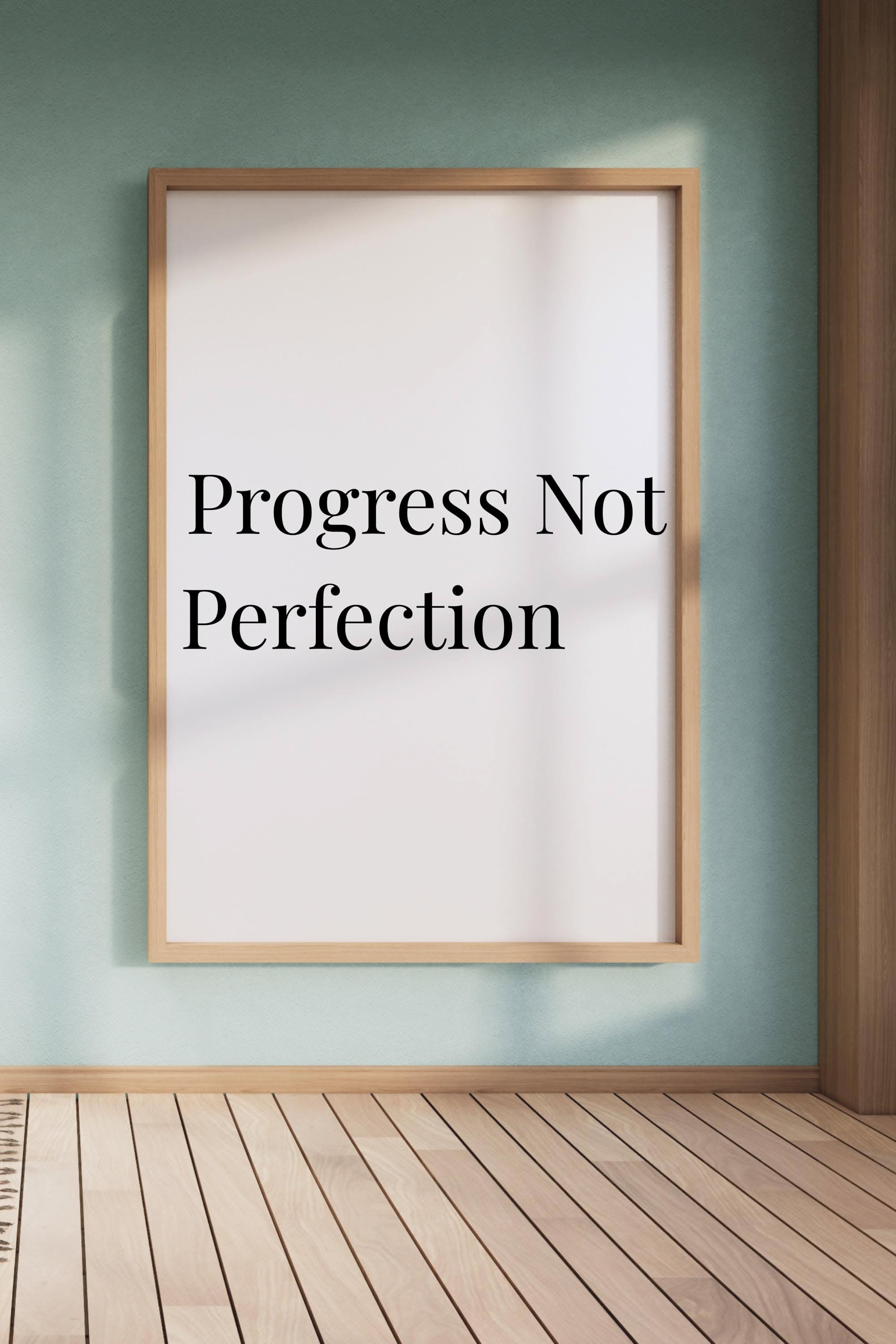 Framed Progress Not Perfection Poster