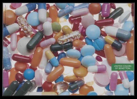 Assorted Pills in Benetton Advertisement
