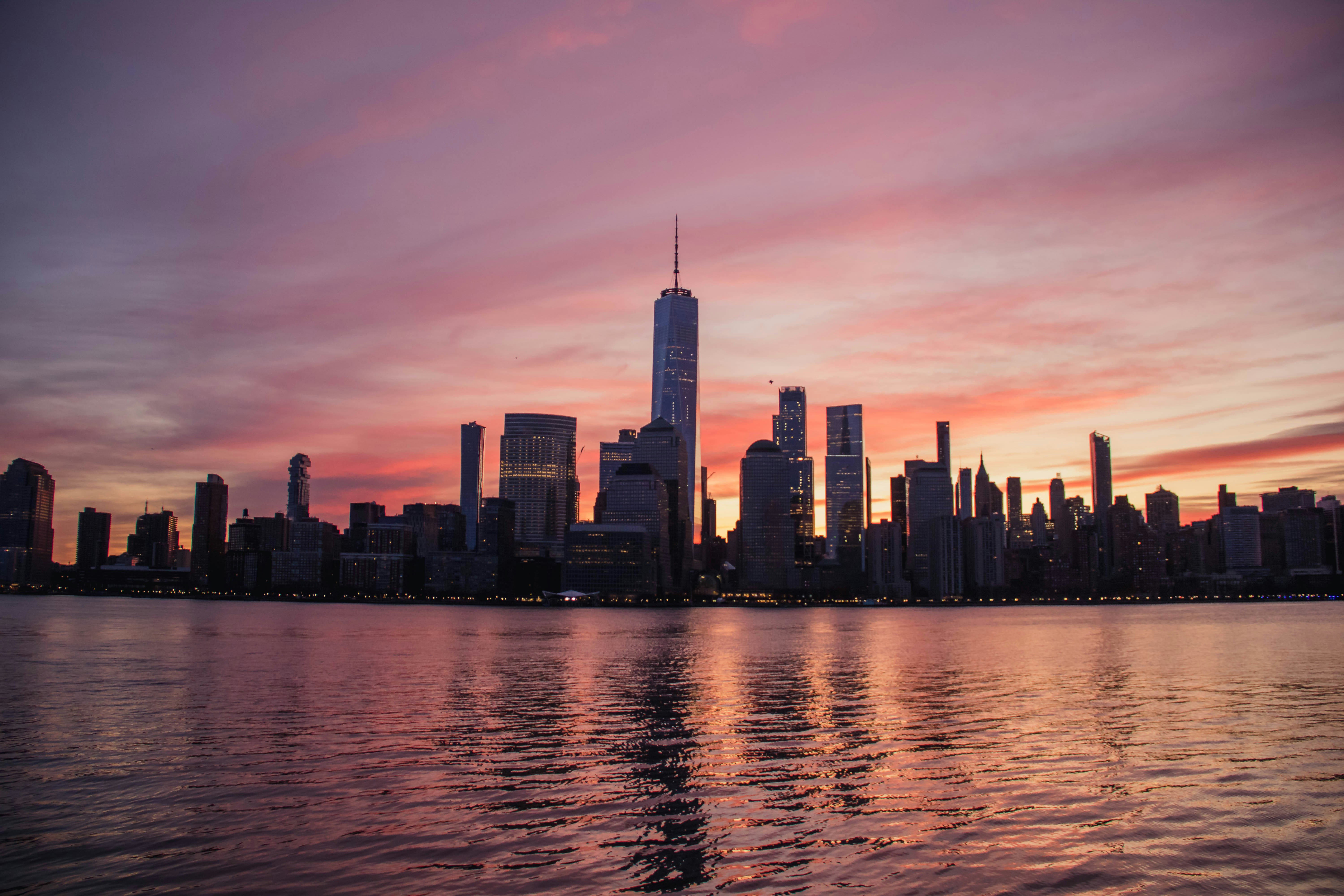 New York Manhattan Sunset Skyline