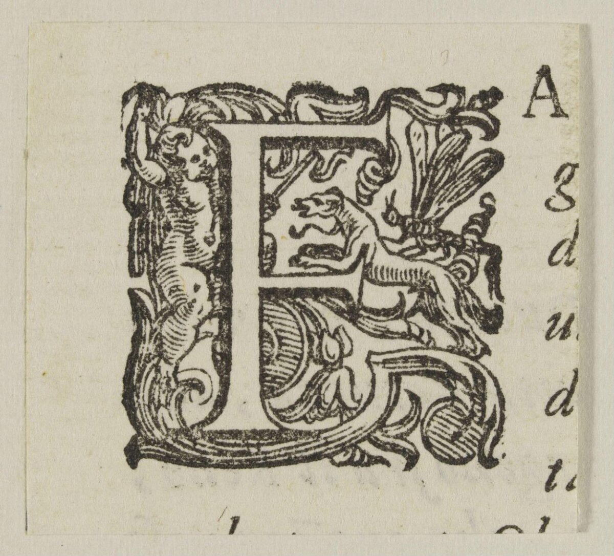 Ornate Decorated Initial Letter E