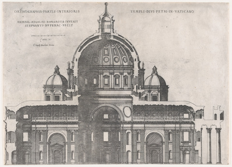 Cross Section Engraving of St Peter's Basilica