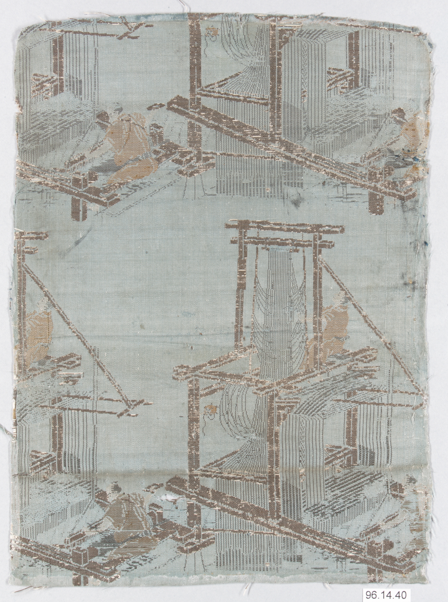 Woven Textile Depicting Traditional Weaving