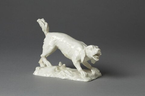 White Porcelain Hound Sculpture