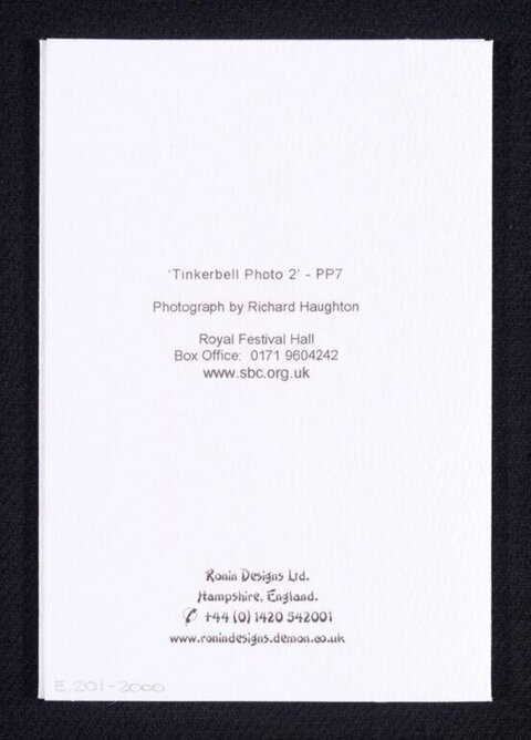 Back of Tinkerbell Photo Print Card