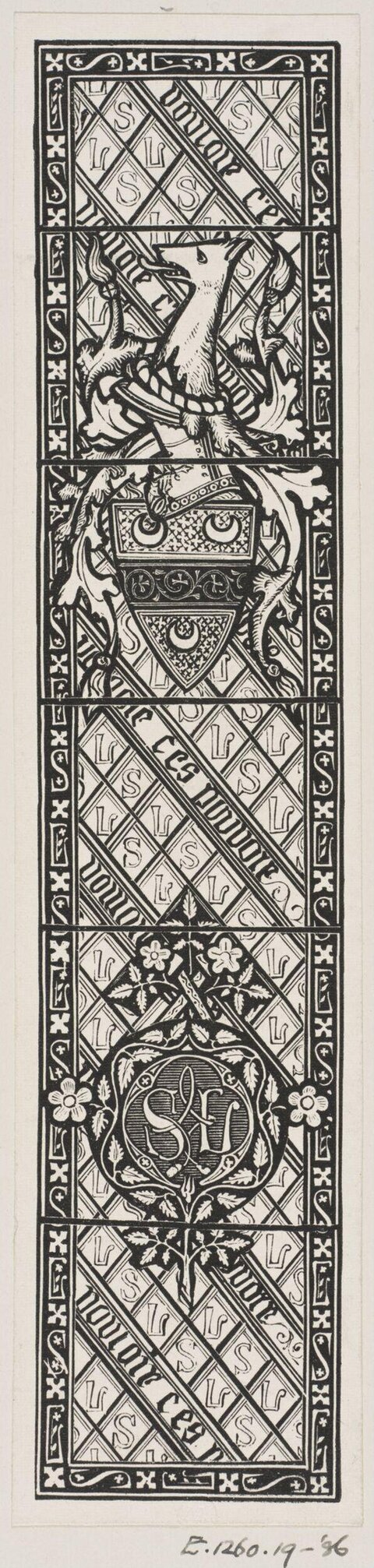 Heraldic Black and White Woodcut