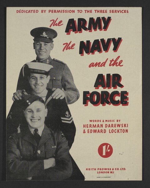 Vintage Army Navy Air Force Sheet Music Cover